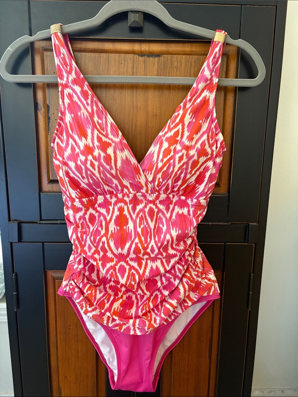 Ralph Lauren Women’s Pink Patterned One-Piece Swimsuit